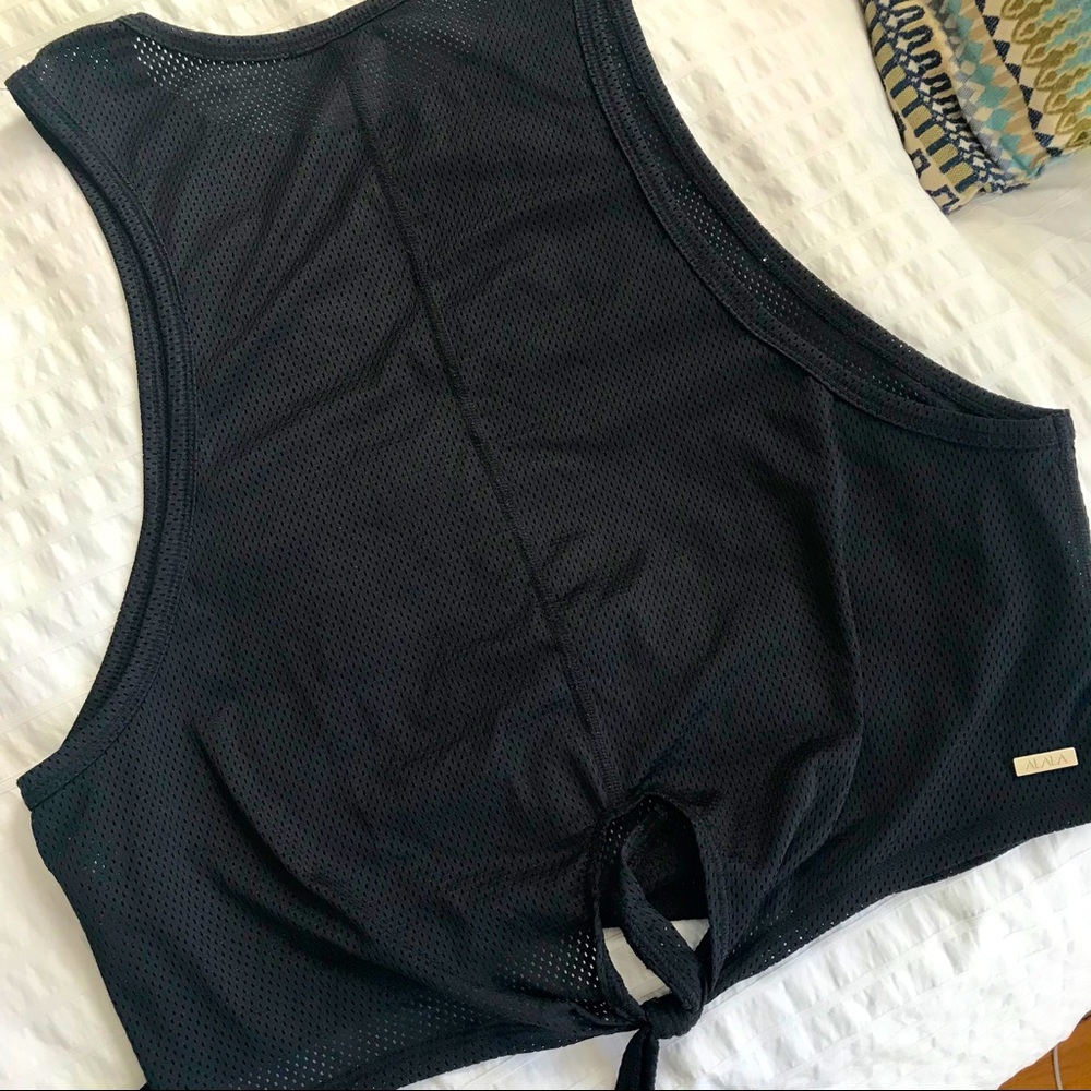 Alala Mesh Crop Tie-Back Tank - Black - S